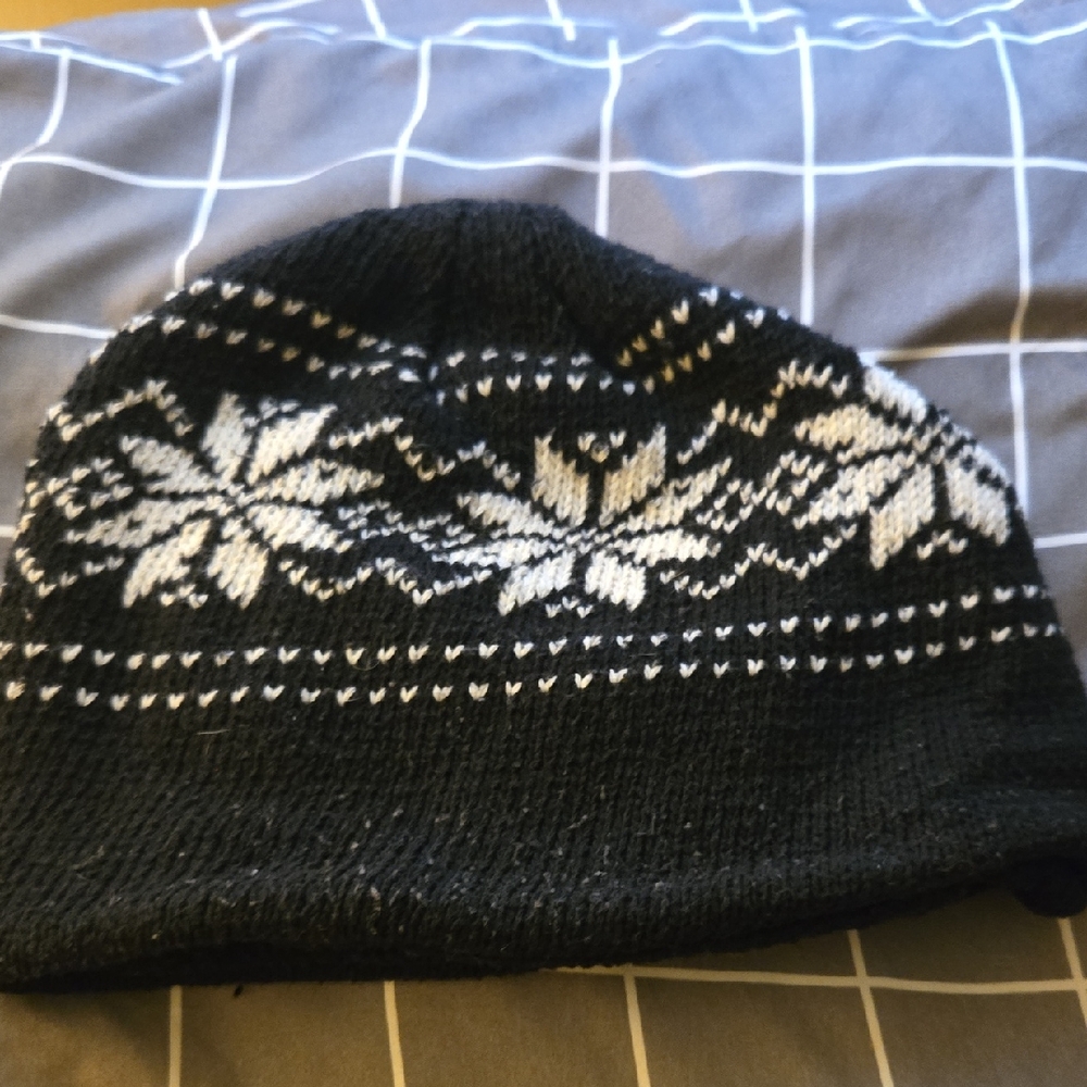 Black and White Knit Beanie
